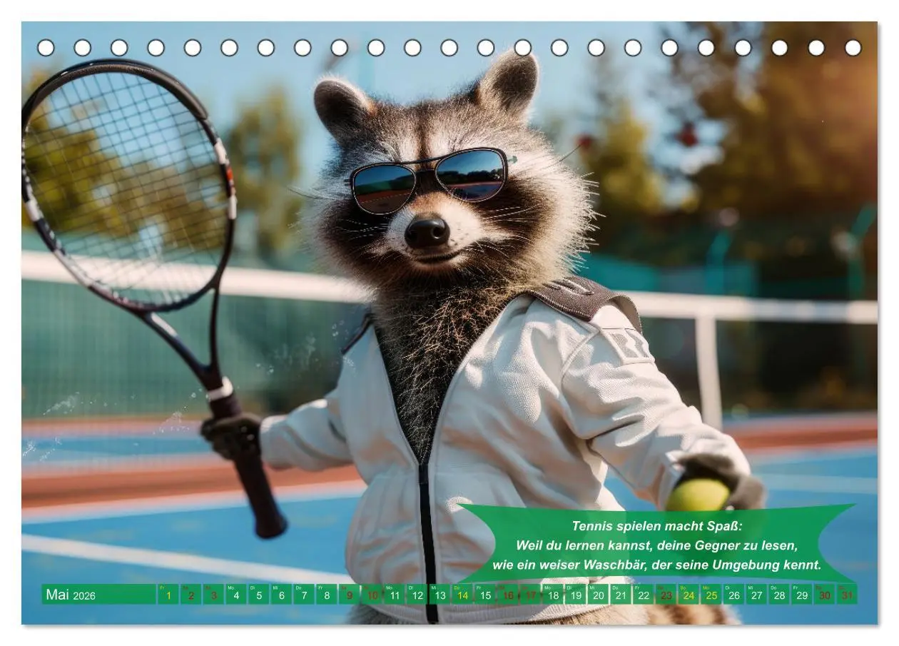Bild: 9783457368183 | Der tierisch lustige Tennis-Kalender (Tischkalender 2026 DIN A5...