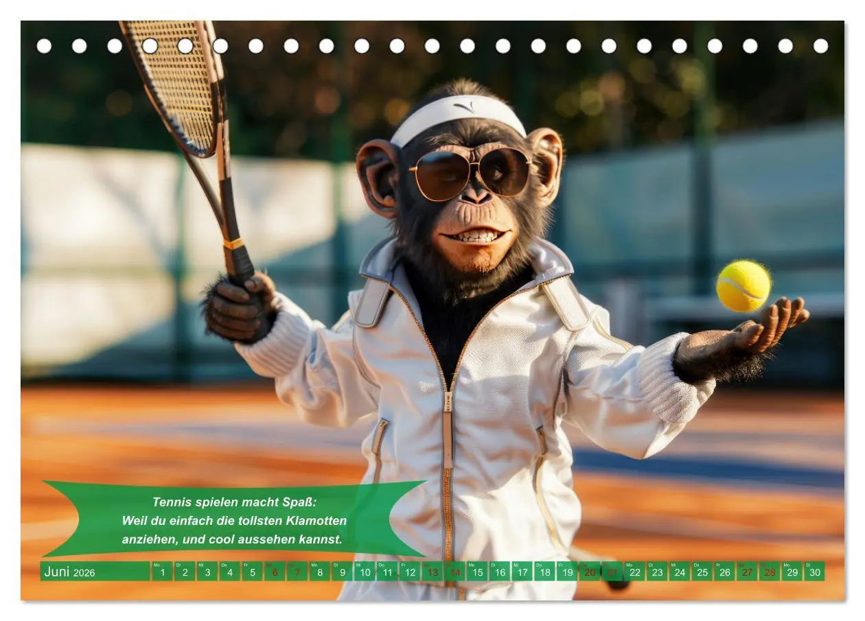 Bild: 9783457368183 | Der tierisch lustige Tennis-Kalender (Tischkalender 2026 DIN A5...