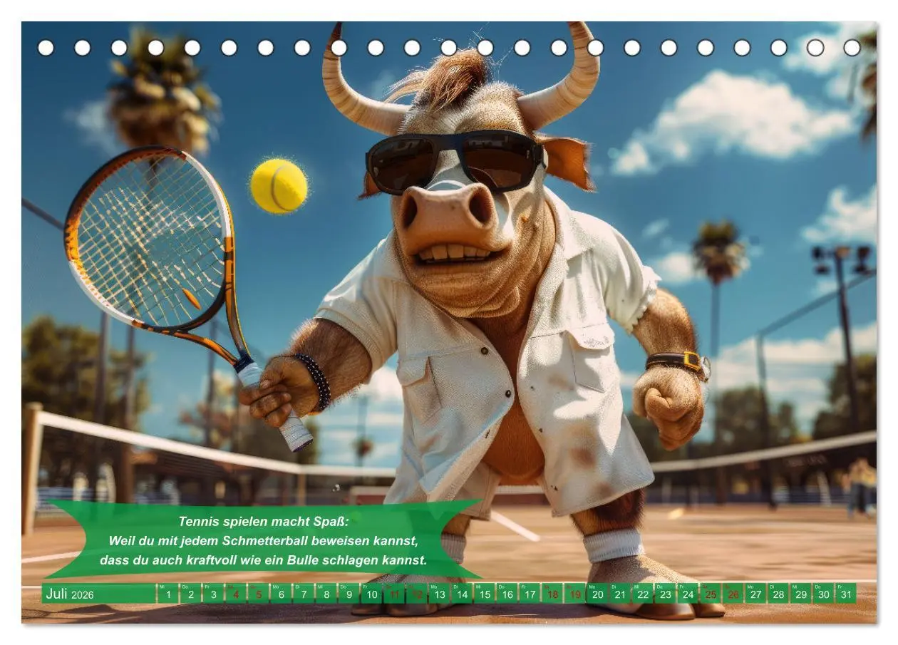 Bild: 9783457368183 | Der tierisch lustige Tennis-Kalender (Tischkalender 2026 DIN A5...