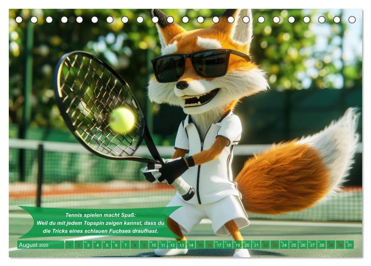 Bild: 9783457368183 | Der tierisch lustige Tennis-Kalender (Tischkalender 2026 DIN A5...