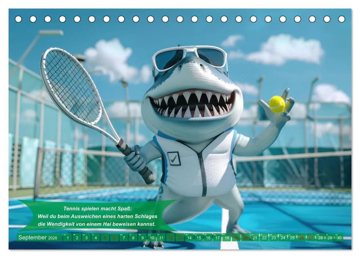 Bild: 9783457368183 | Der tierisch lustige Tennis-Kalender (Tischkalender 2026 DIN A5...