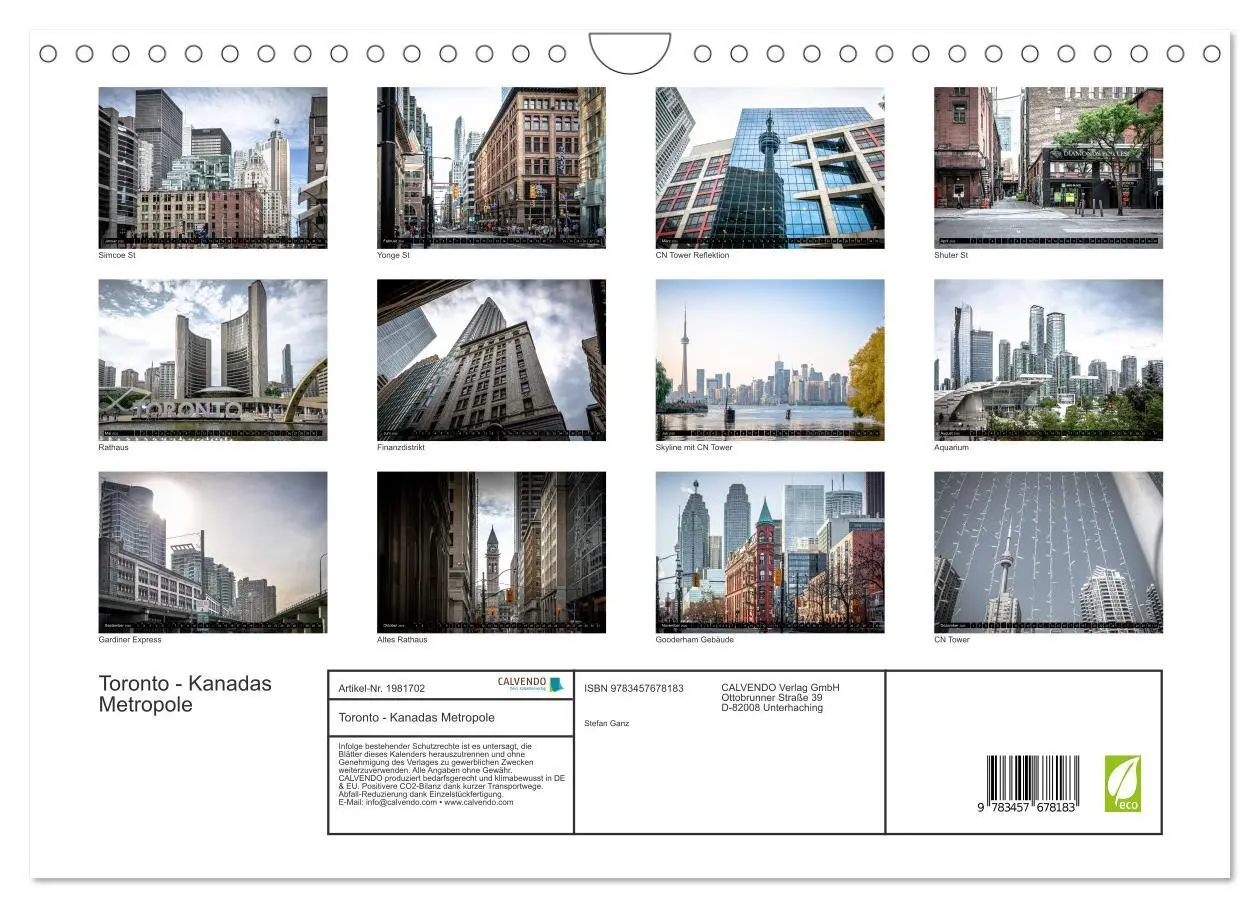 Bild: 9783457678183 | Toronto - Kanadas Metropole (Wandkalender 2026 DIN A4 quer),...
