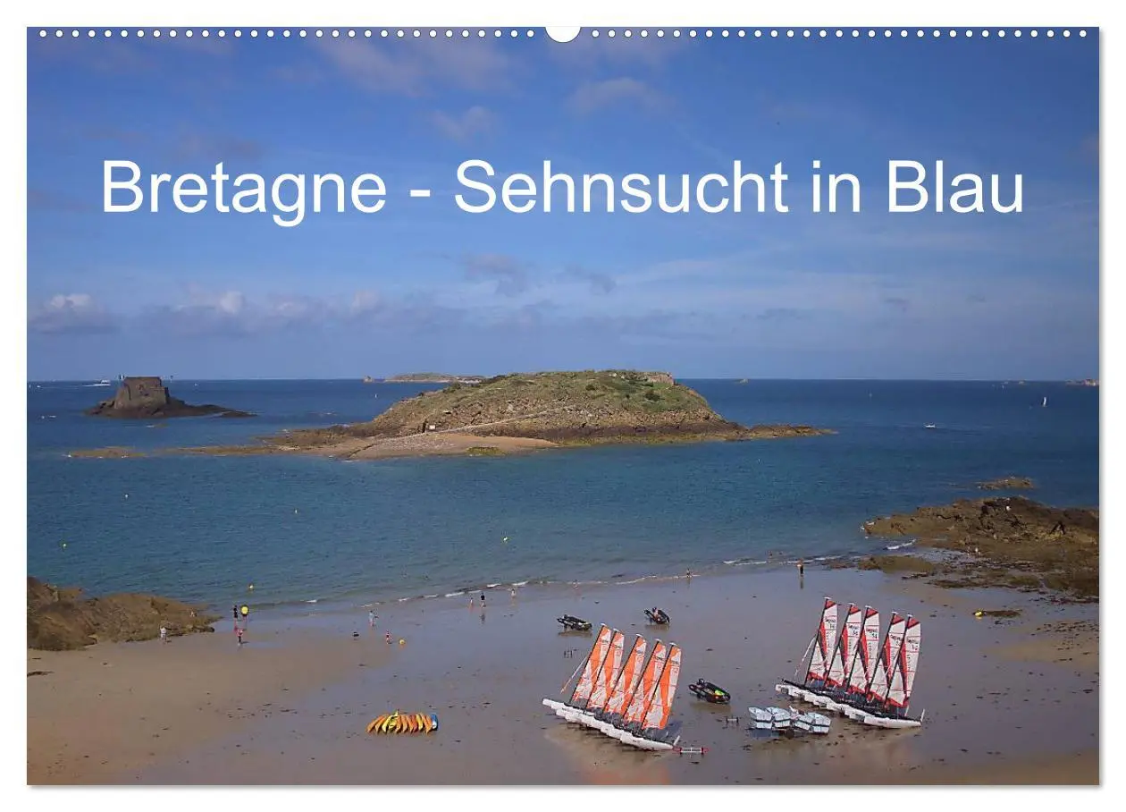 Cover: 9783516078183 | Bretagne - Sehnsucht in Blau (Wandkalender 2026 DIN A2 quer),...