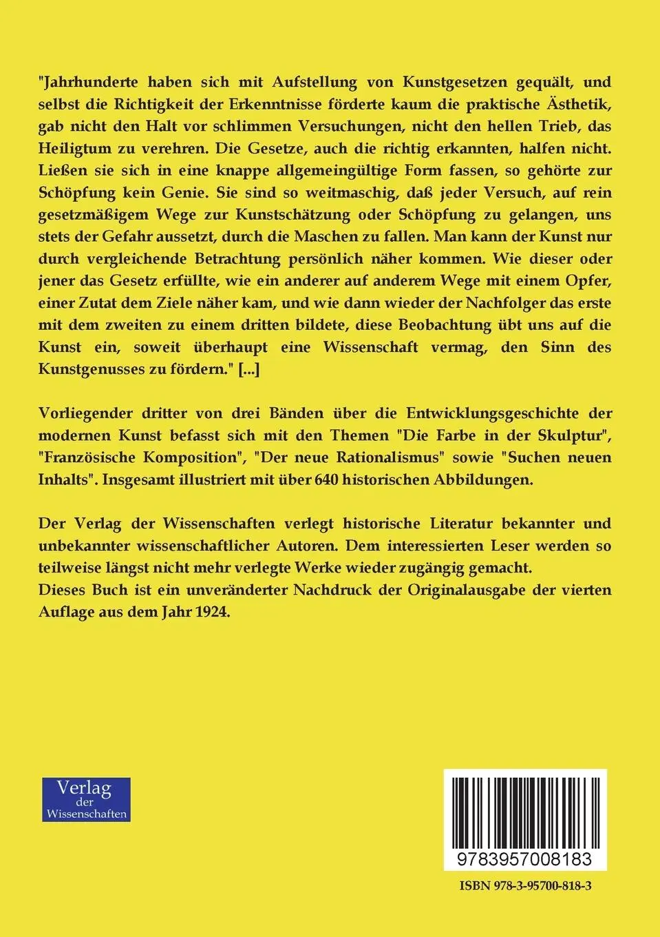 Rückseite: 9783957008183 | Die Entwicklungsgeschichte der modernen Kunst | Dritter Band | Buch