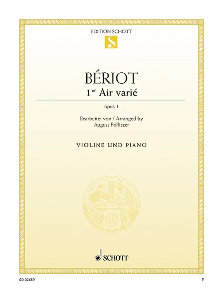 Cover: 9790001088183 | Arie Varie 1 D | Charles de Bériot | Buch | Schott Music
