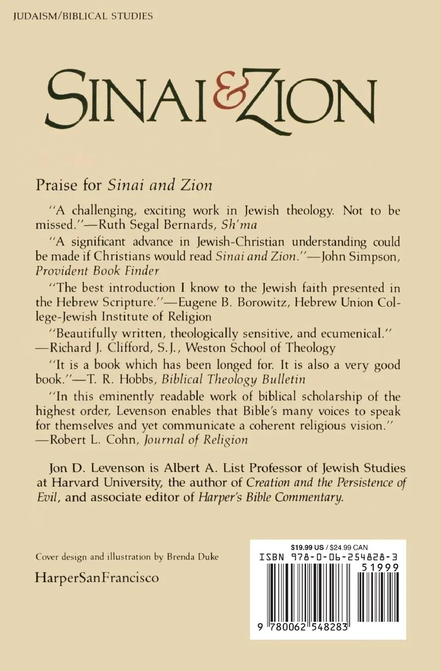 Rückseite: 9780062548283 | Sinai and Zion | Jon D Levenson | Taschenbuch | Englisch | 2020