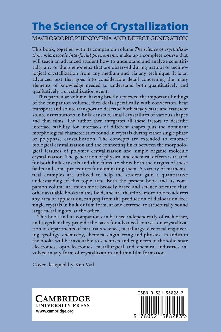 Rückseite: 9780521388283 | The Science of Crystallization | William A. Tiller | Taschenbuch