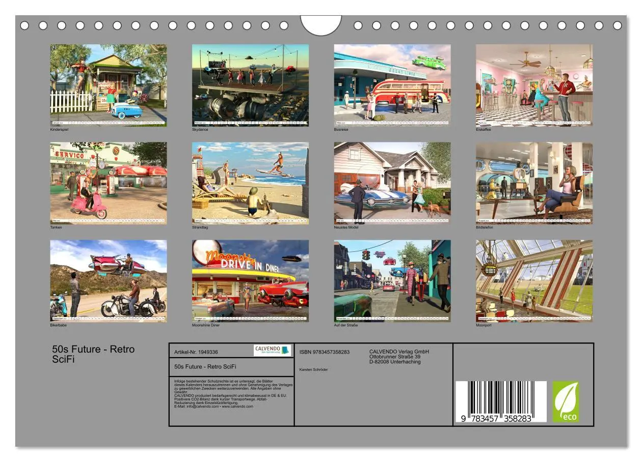 Bild: 9783457358283 | 50s Future - Retro SciFi (Wandkalender 2026 DIN A4 quer), CALVENDO...