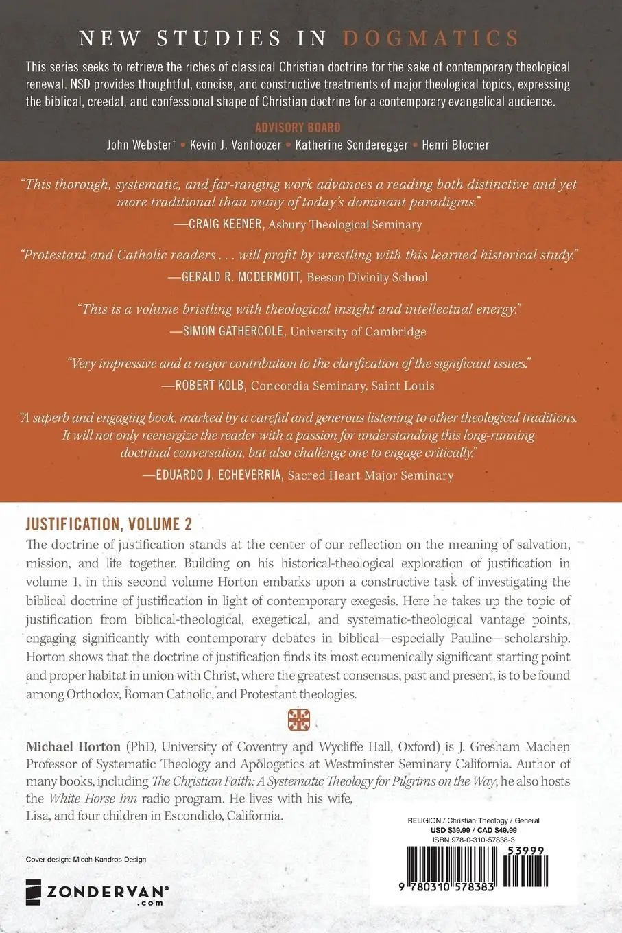 Rückseite: 9780310578383 | Justification, Volume 2 Softcover | Michael Horton | Taschenbuch
