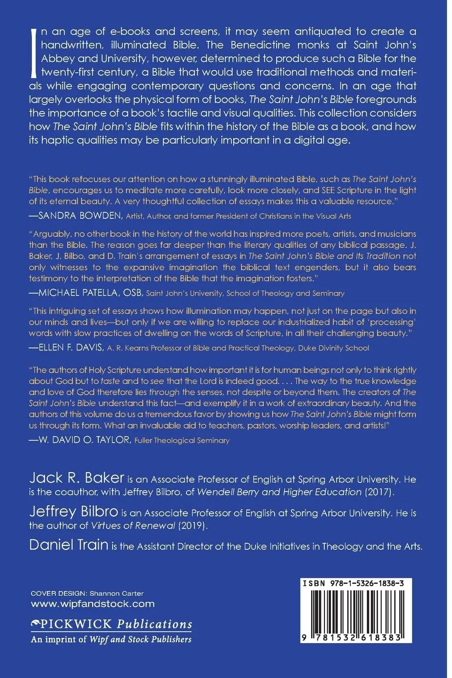 Rückseite: 9781532618383 | The Saint John's Bible and Its Tradition | Jack Baker (u. a.) | Buch