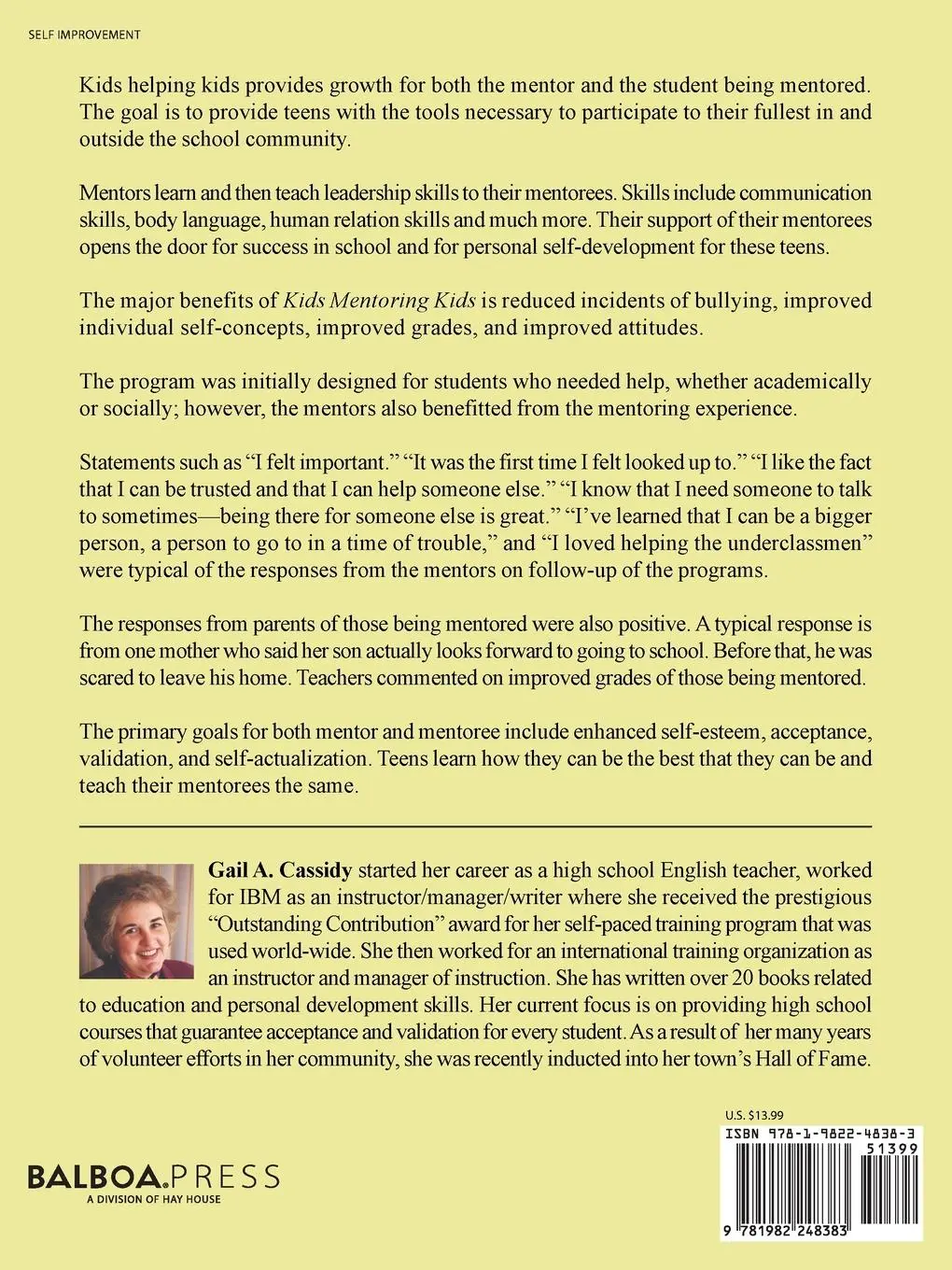 Rückseite: 9781982248383 | Kids Mentoring Kids | Gail A. Cassidy | Taschenbuch | Englisch | 2020