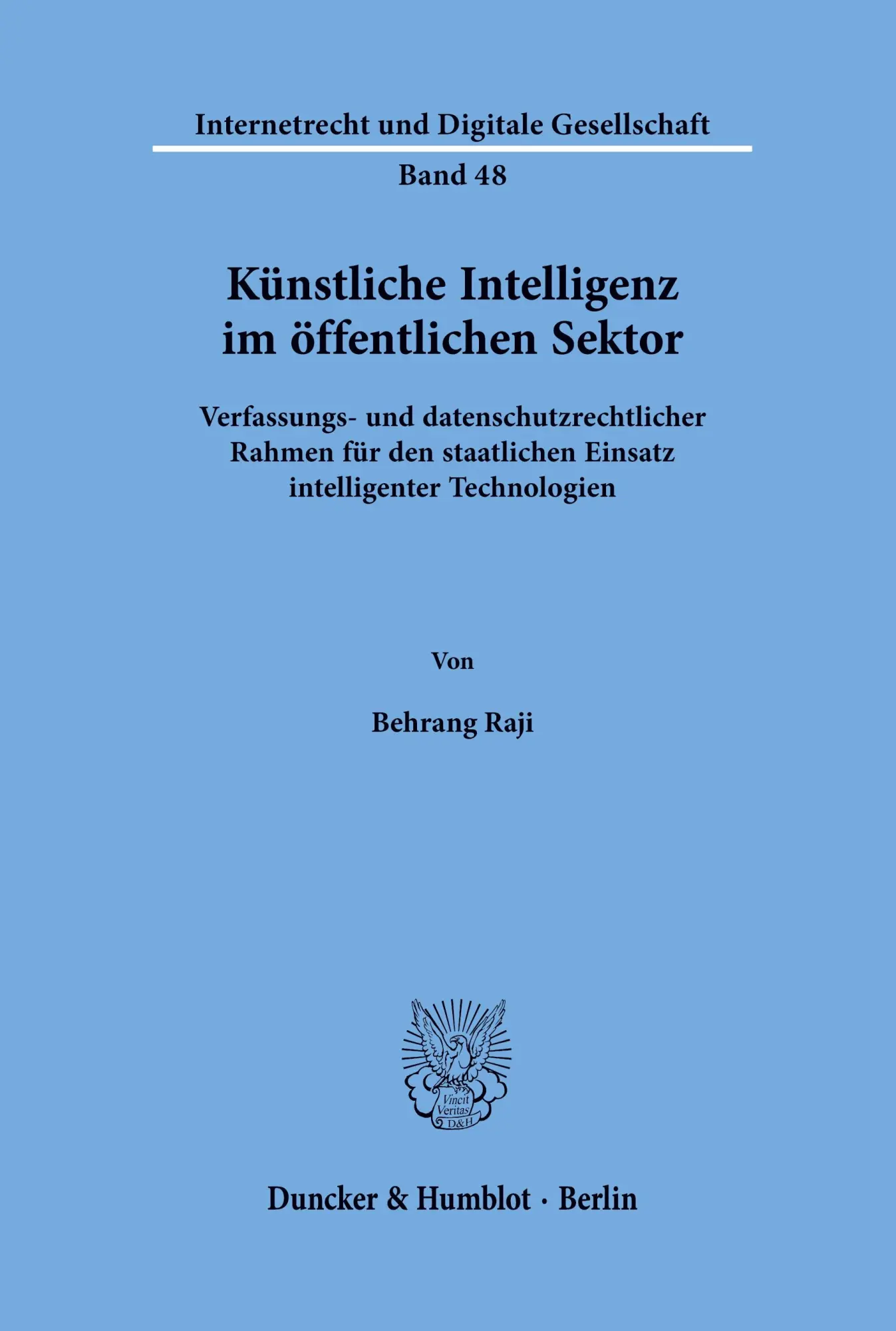 Cover: 9783428188383 | Künstliche Intelligenz im öffentlichen Sektor. | Behrang Raji | Buch