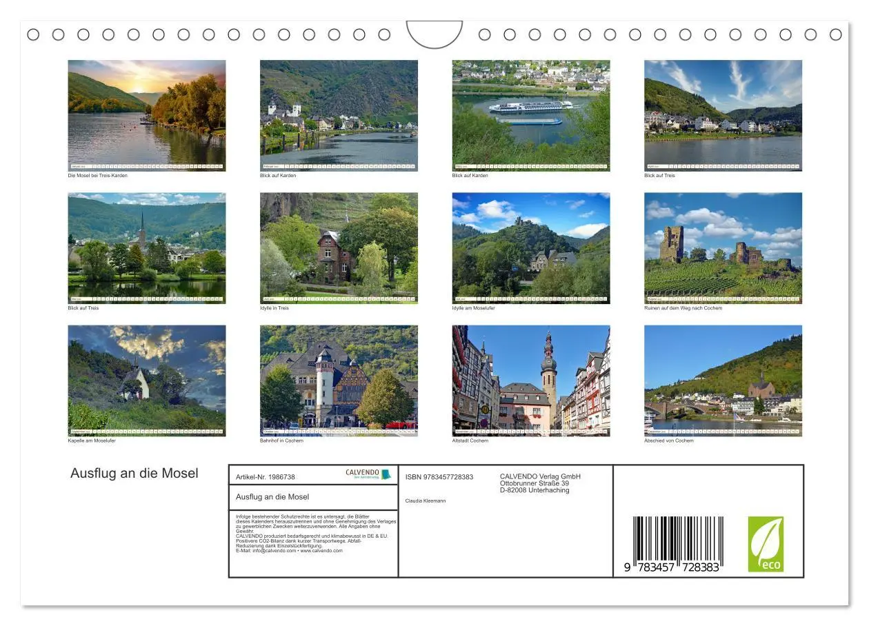 Bild: 9783457728383 | Ausflug an die Mosel (Wandkalender 2026 DIN A4 quer), CALVENDO...