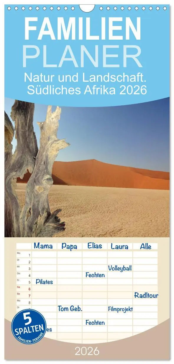 Cover: 9783516508383 | Familienplaner 2026 - Natur und Landschaft. Südliches Afrika 2026...