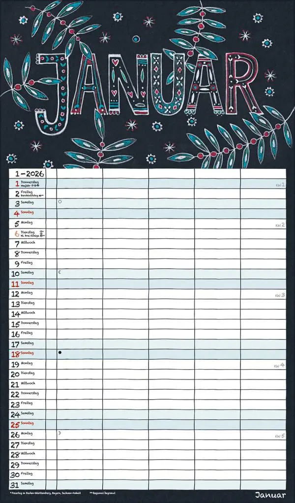 Bild: 9783731888383 | Lovely Chalk Timer 2026 | Verlag Korsch | Kalender | 14 S. | Deutsch