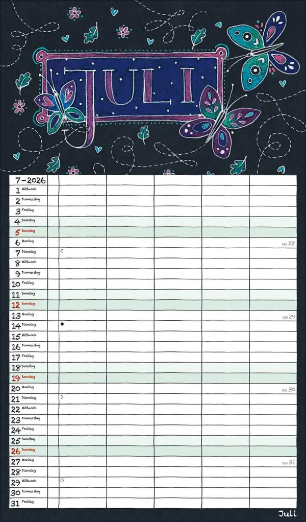 Bild: 9783731888383 | Lovely Chalk Timer 2026 | Verlag Korsch | Kalender | 14 S. | Deutsch