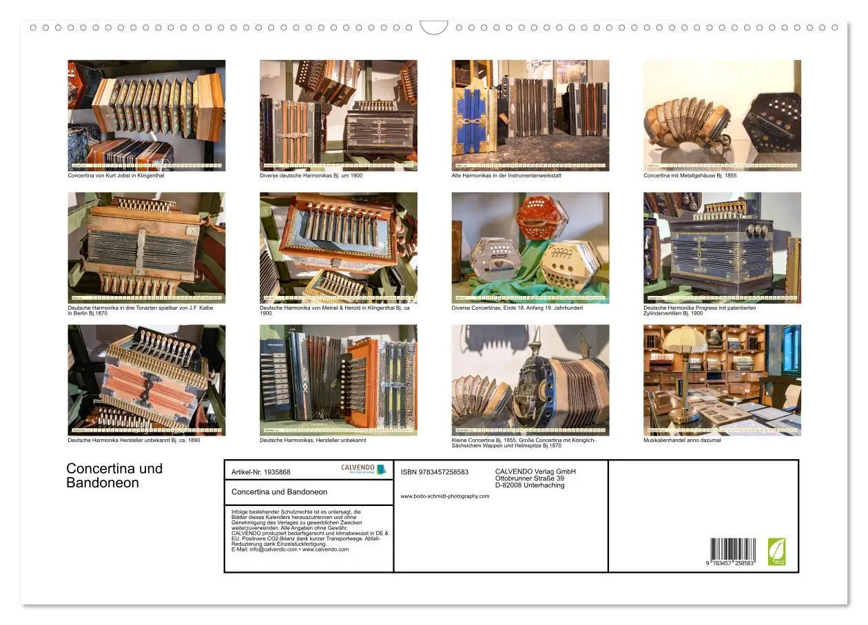 Bild: 9783457258583 | Concertina und Bandoneon (Wandkalender 2026 DIN A2 quer), CALVENDO...