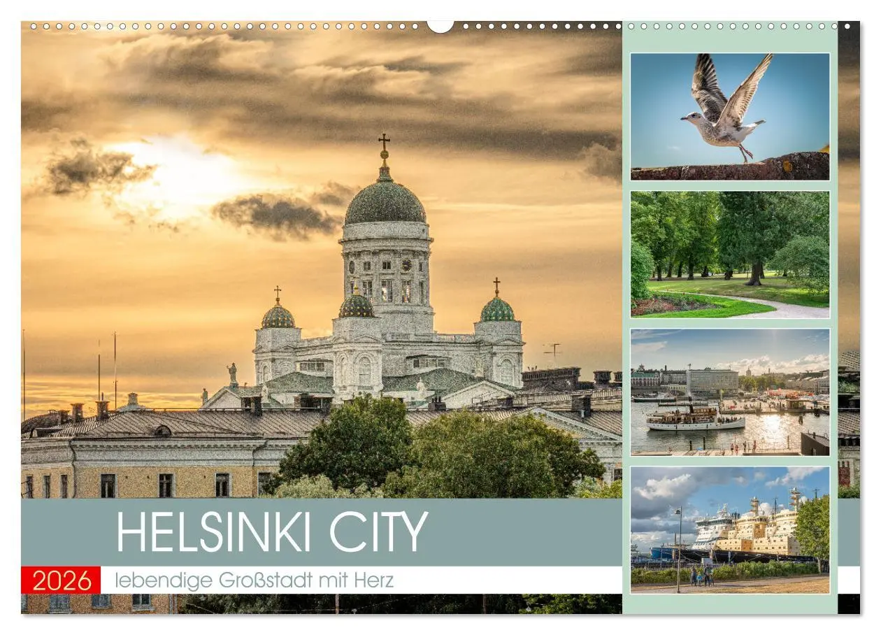 Cover: 9783457568583 | HELSINKI CITY (Wandkalender 2026 DIN A2 quer), CALVENDO Monatskalender