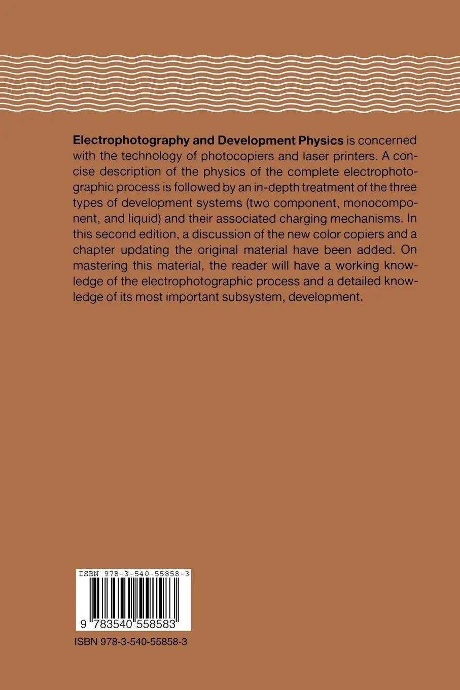 Rückseite: 9783540558583 | Electrophotography and Development Physics | Lawrence B. Schein | Buch