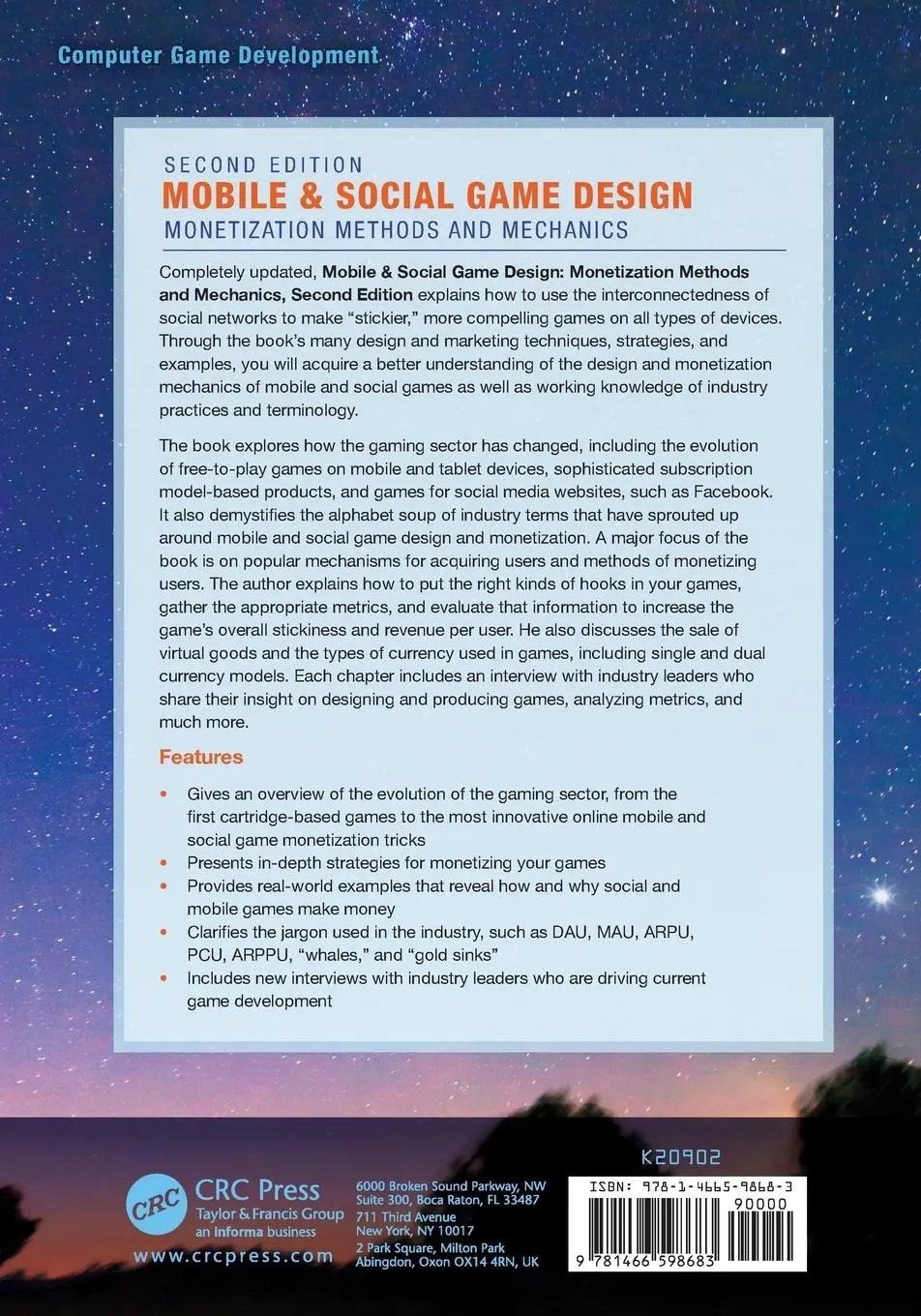 Rückseite: 9781466598683 | Mobile &amp; Social Game Design | Tim Fields | Taschenbuch | Englisch