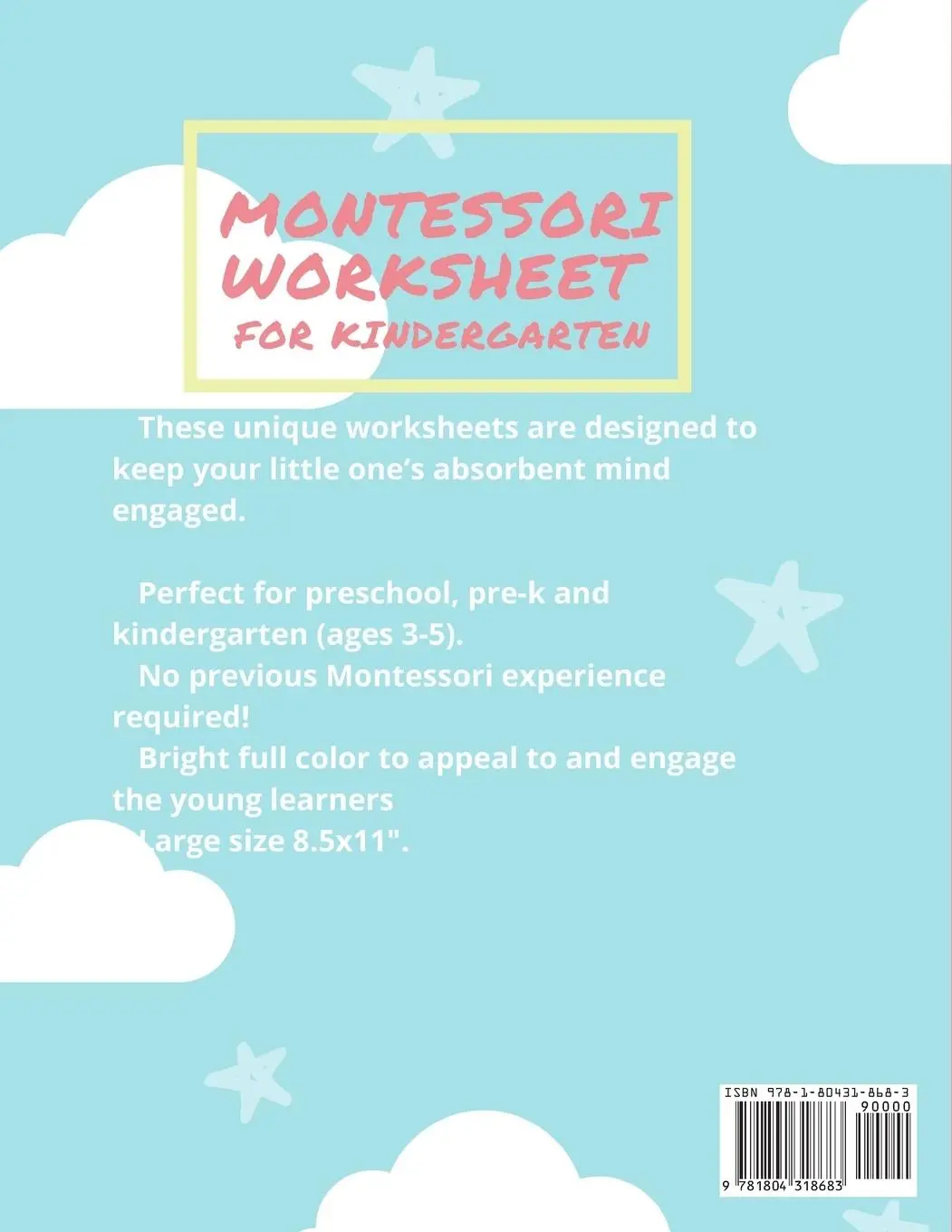 Rückseite: 9781804318683 | Montessori Worksheets for Kindergarten | Julia Morse | Taschenbuch