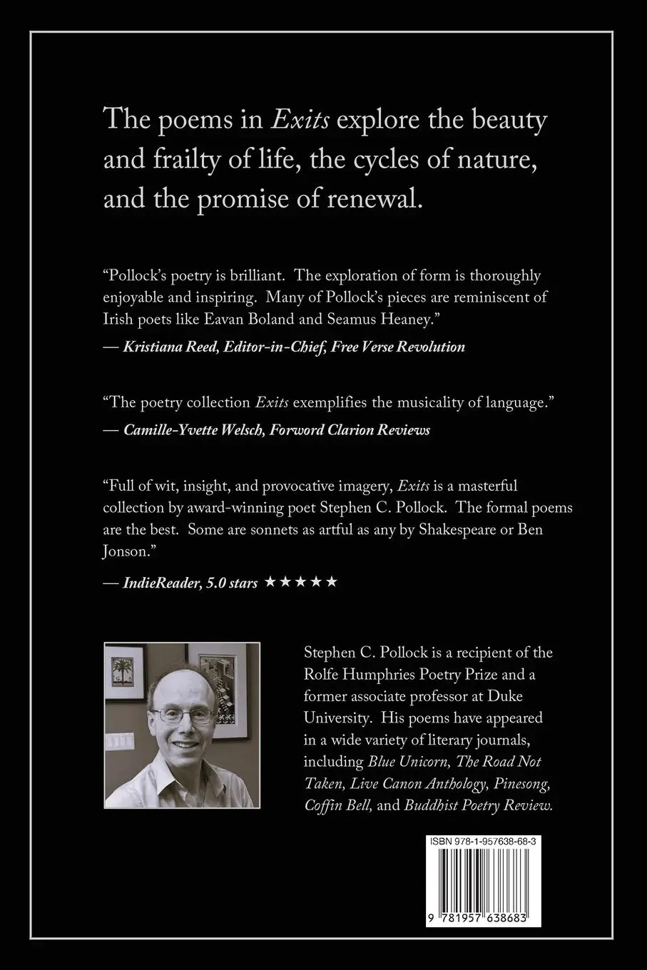 Rückseite: 9781957638683 | Exits | Selected Poems | Stephen C Pollock | Taschenbuch | Englisch