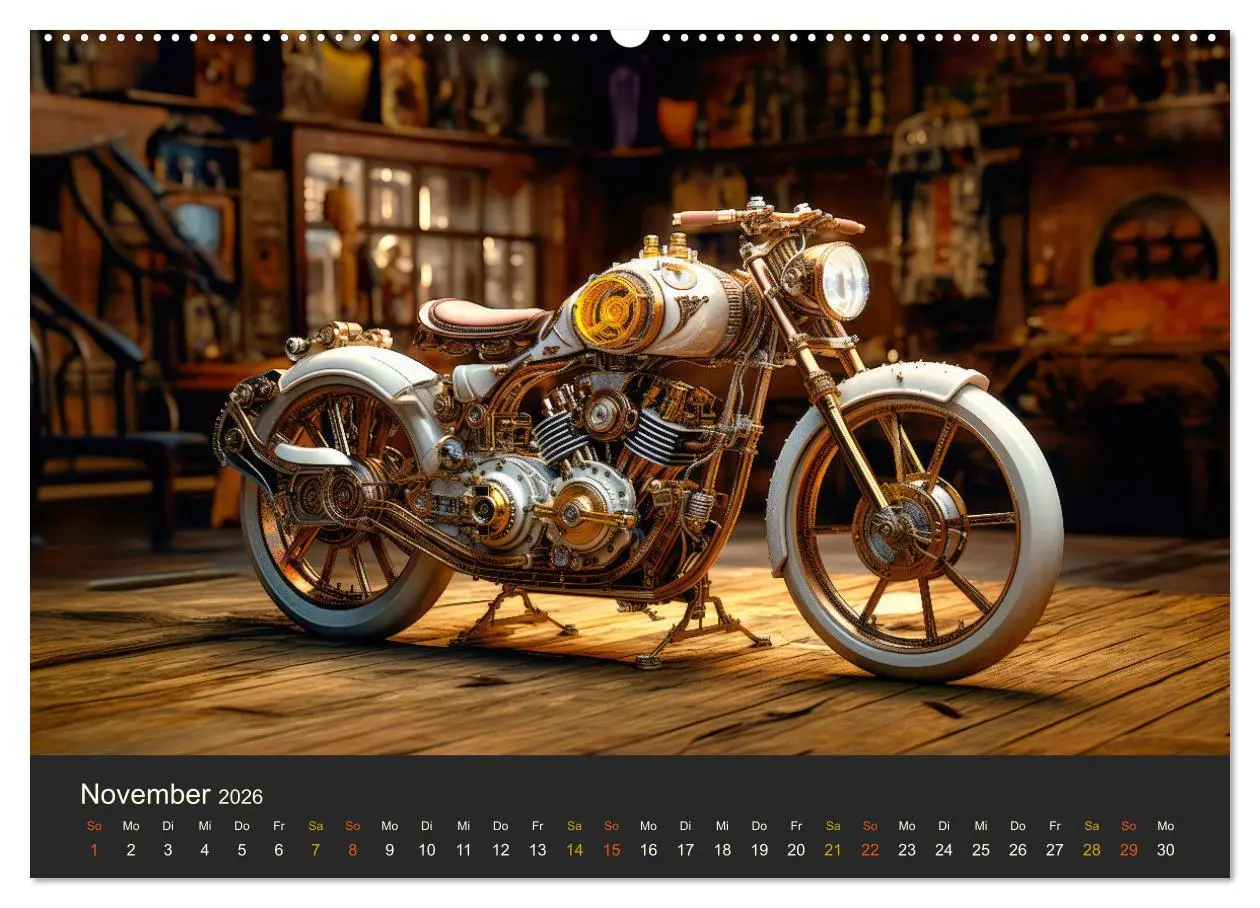 Bild: 9783457488683 | Steampunk Motorräder (hochwertiger Premium Wandkalender 2026 DIN A2...