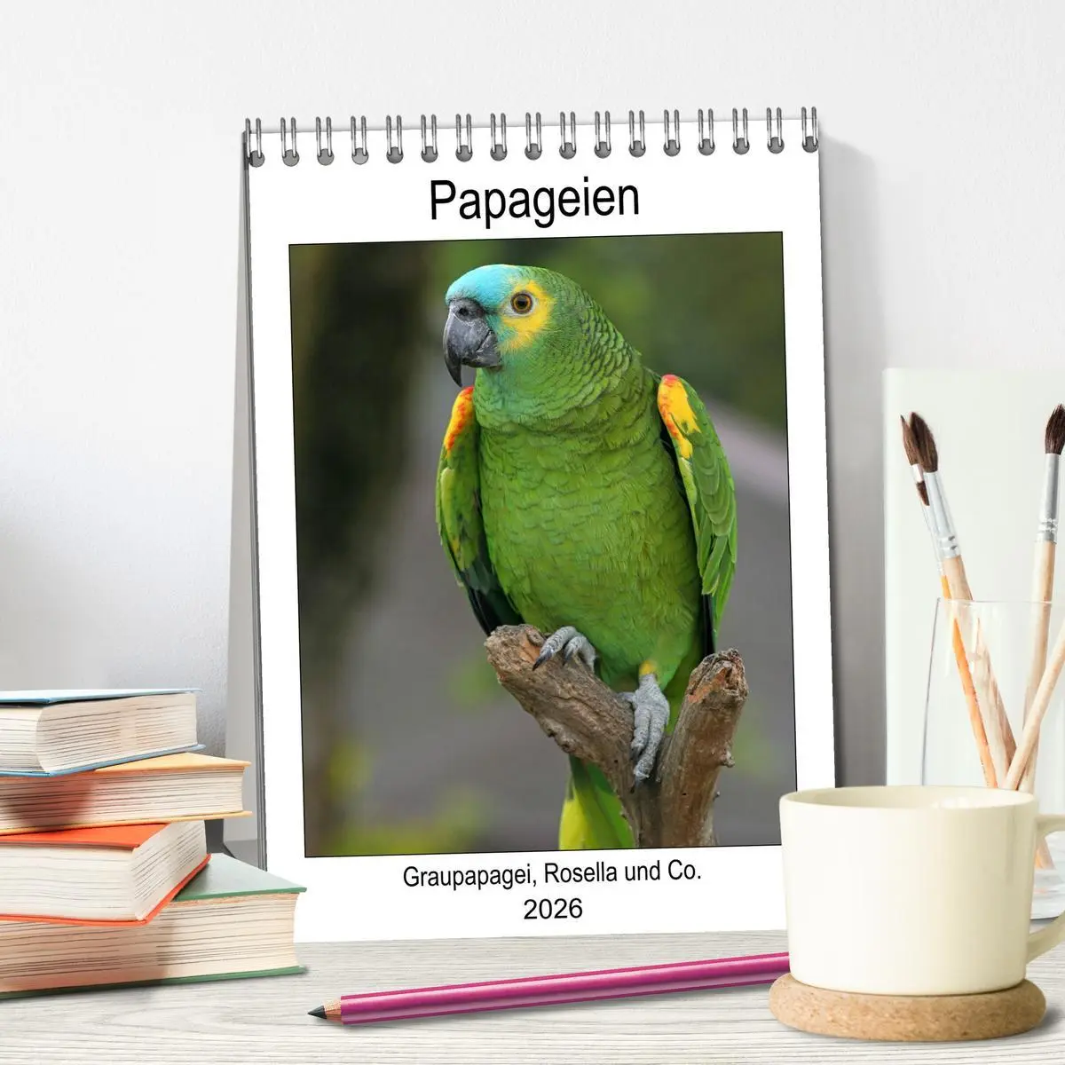 Bild: 9783516408683 | Papageien - Graupapagei, Rosella und Co. (Tischkalender 2026 DIN A5...