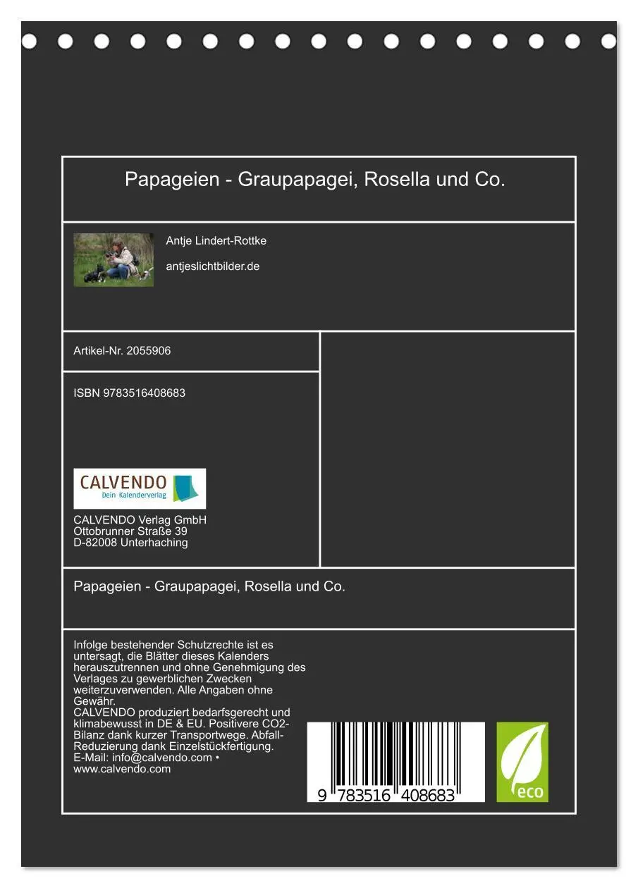 Bild: 9783516408683 | Papageien - Graupapagei, Rosella und Co. (Tischkalender 2026 DIN A5...