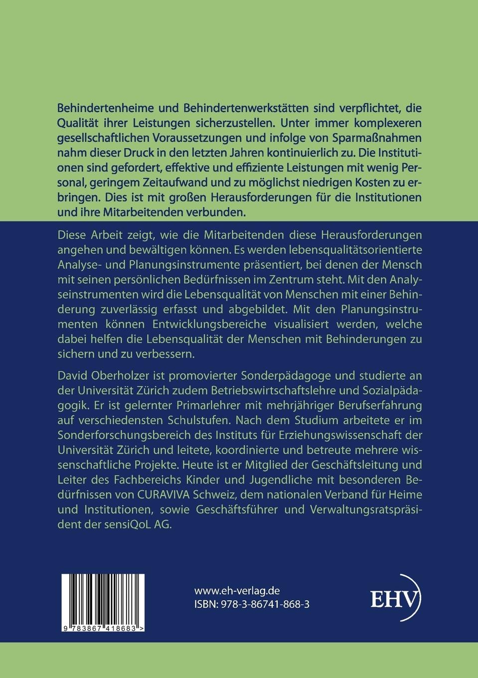 Rückseite: 9783867418683 | Zielperspektive Lebensqualität | David Oberholzer | Taschenbuch | 2013