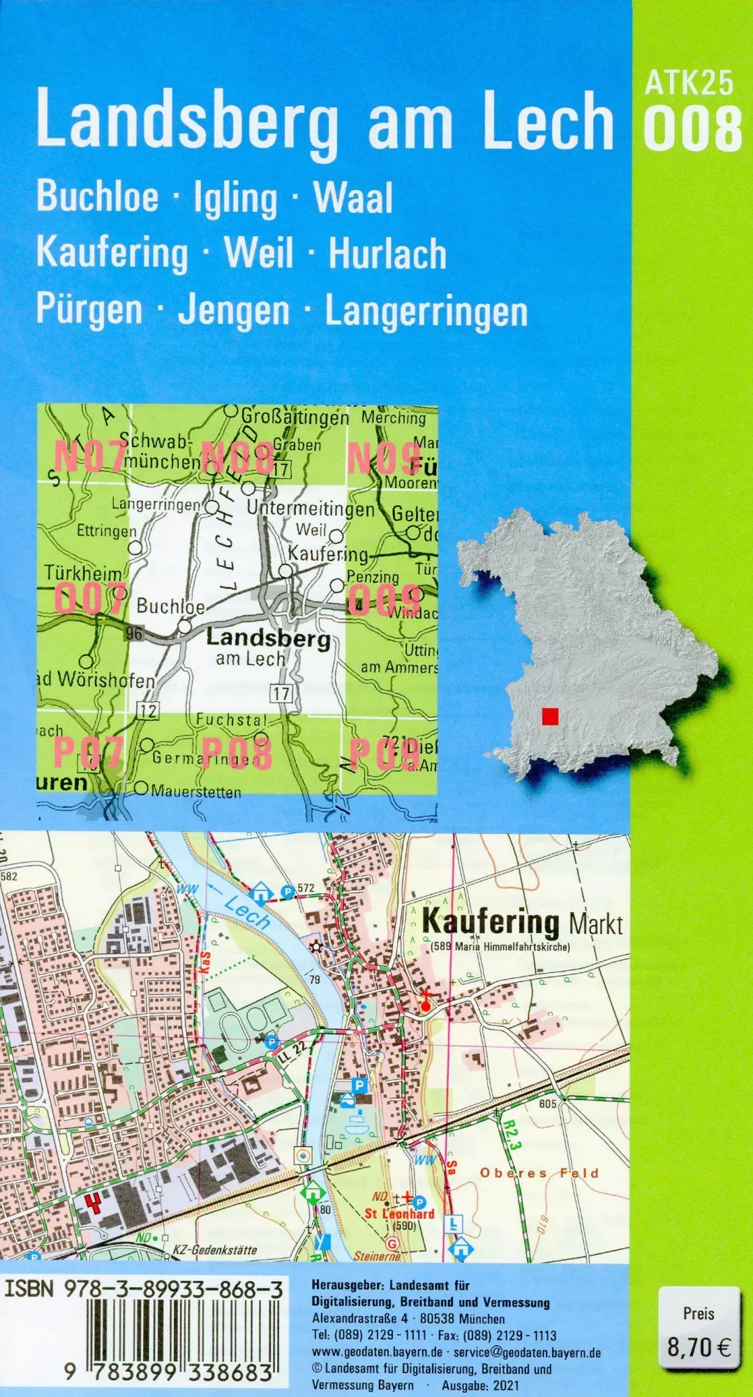 Bild: 9783899338683 | Landsberg am Lech 1:25 000 | Digitalisierung | (Land-)Karte | Deutsch