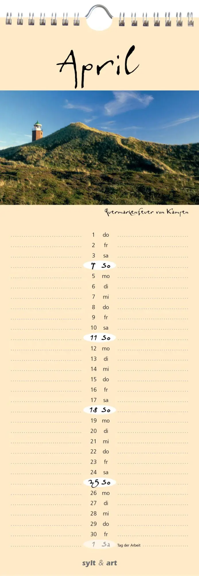 Bild: 9783944498683 | Sylt-die Insel 2027 Streifenkalender | Gernot Westendorf | Kalender