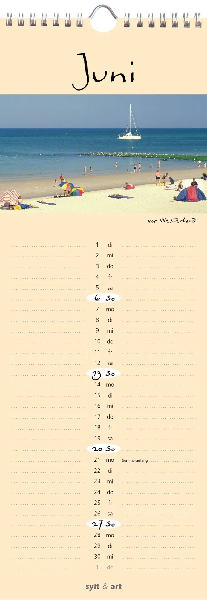 Bild: 9783944498683 | Sylt-die Insel 2027 Streifenkalender | Gernot Westendorf | Kalender