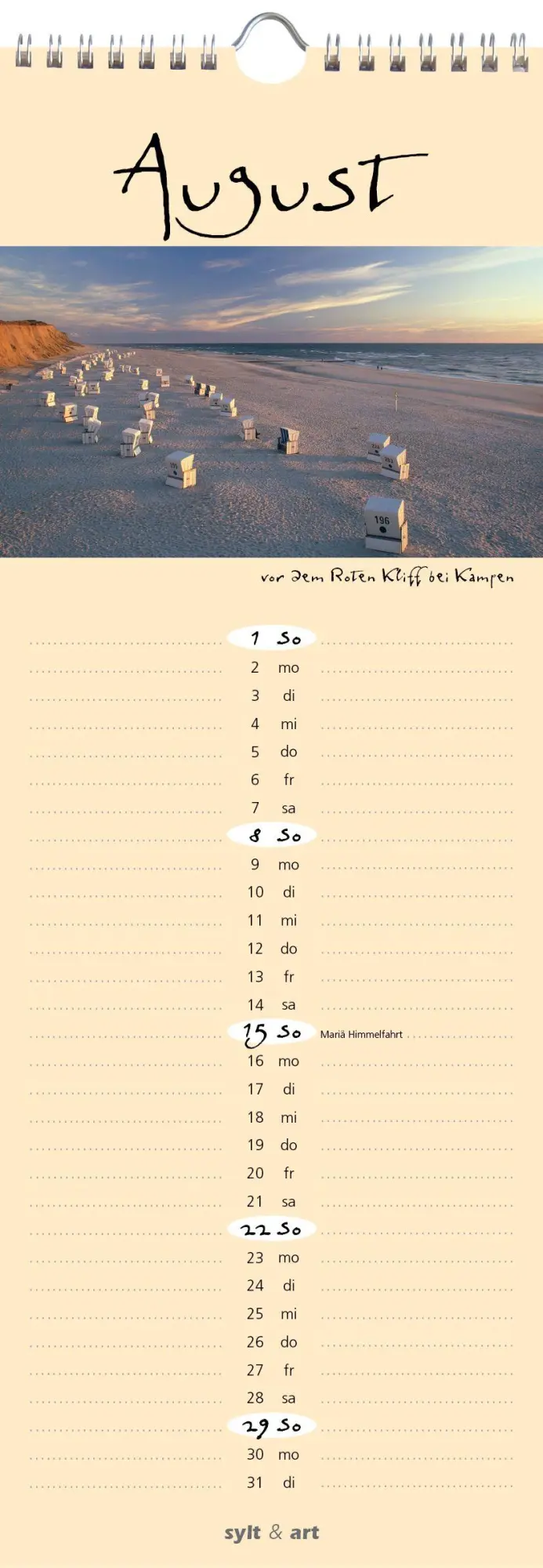 Bild: 9783944498683 | Sylt-die Insel 2027 Streifenkalender | Gernot Westendorf | Kalender