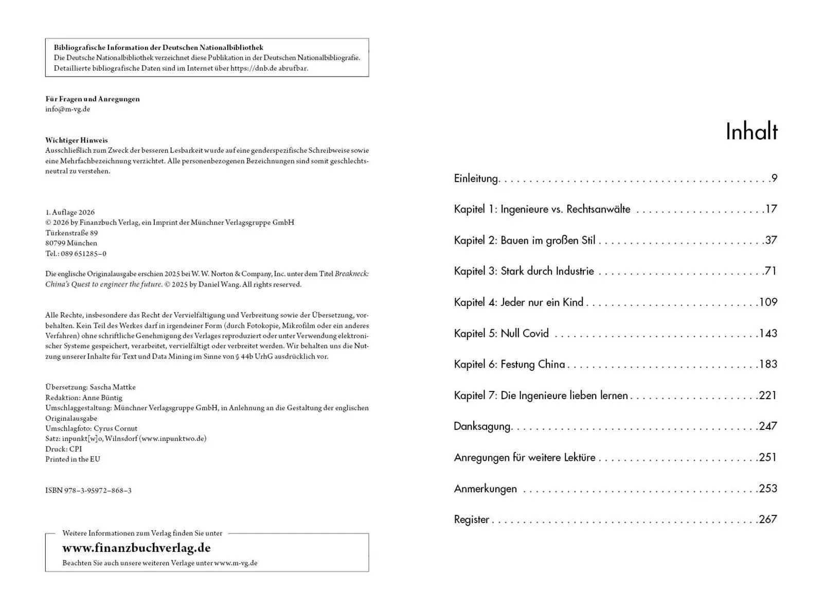 Bild: 9783959728683 | China auf der Überholspur | Dan Wang | Buch | 272 S. | Deutsch | 2026