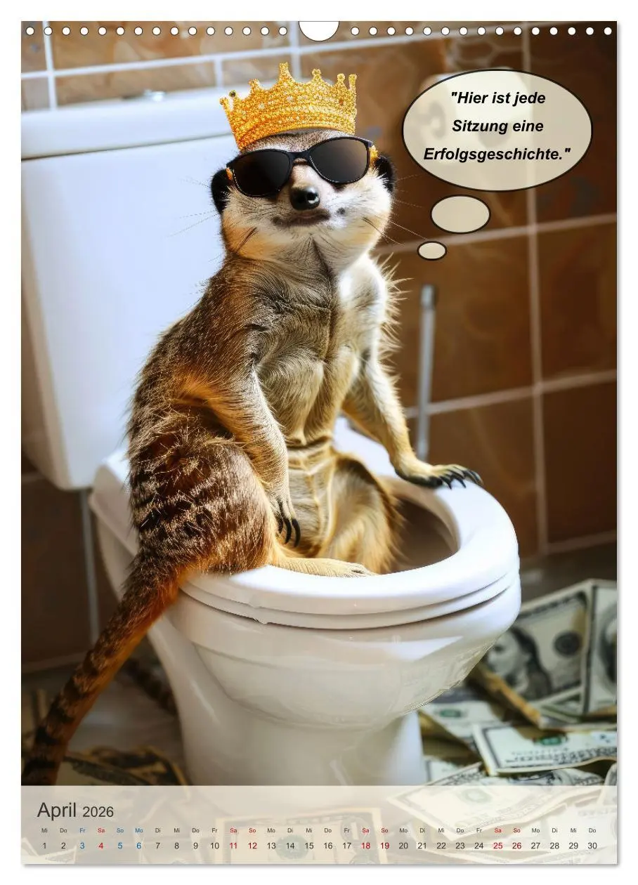 Bild: 9783516258783 | Tierisch lustiger Toilettenhumor (Wandkalender 2026 DIN A3 hoch),...
