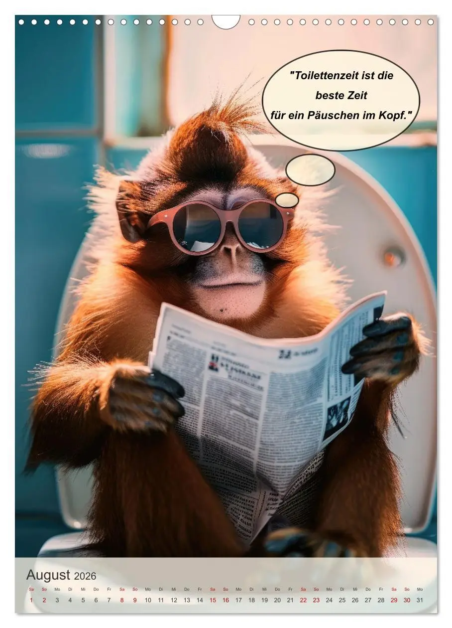 Bild: 9783516258783 | Tierisch lustiger Toilettenhumor (Wandkalender 2026 DIN A3 hoch),...