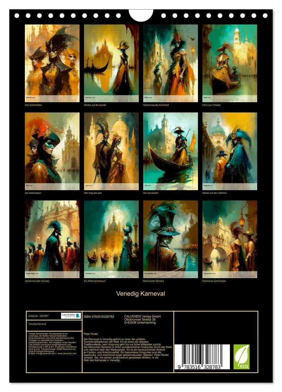 Bild: 9783516328783 | Venedig Karneval (Wandkalender 2026 DIN A4 hoch), CALVENDO...