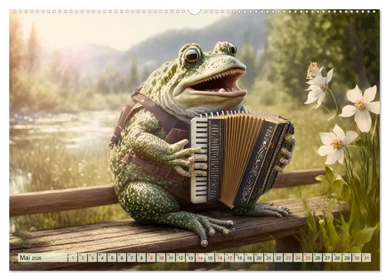 Bild: 9783457538883 | Frosch Konzert (Wandkalender 2026 DIN A2 quer), CALVENDO...