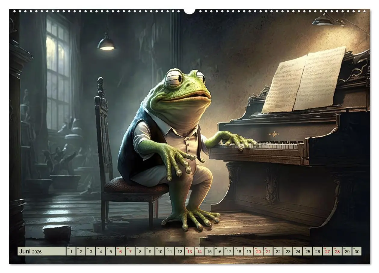 Bild: 9783457538883 | Frosch Konzert (Wandkalender 2026 DIN A2 quer), CALVENDO...