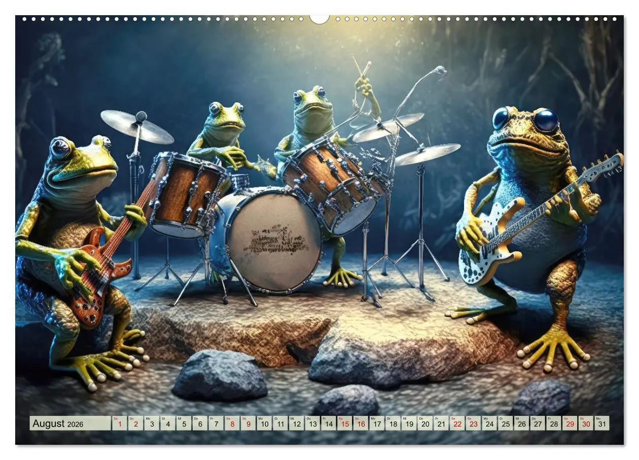 Bild: 9783457538883 | Frosch Konzert (Wandkalender 2026 DIN A2 quer), CALVENDO...
