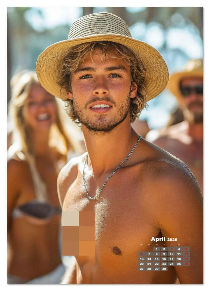 Bild: 9783516628883 | SEXY MÄNNER - Nackte Haut am Strand (Wandkalender 2026 DIN A3...