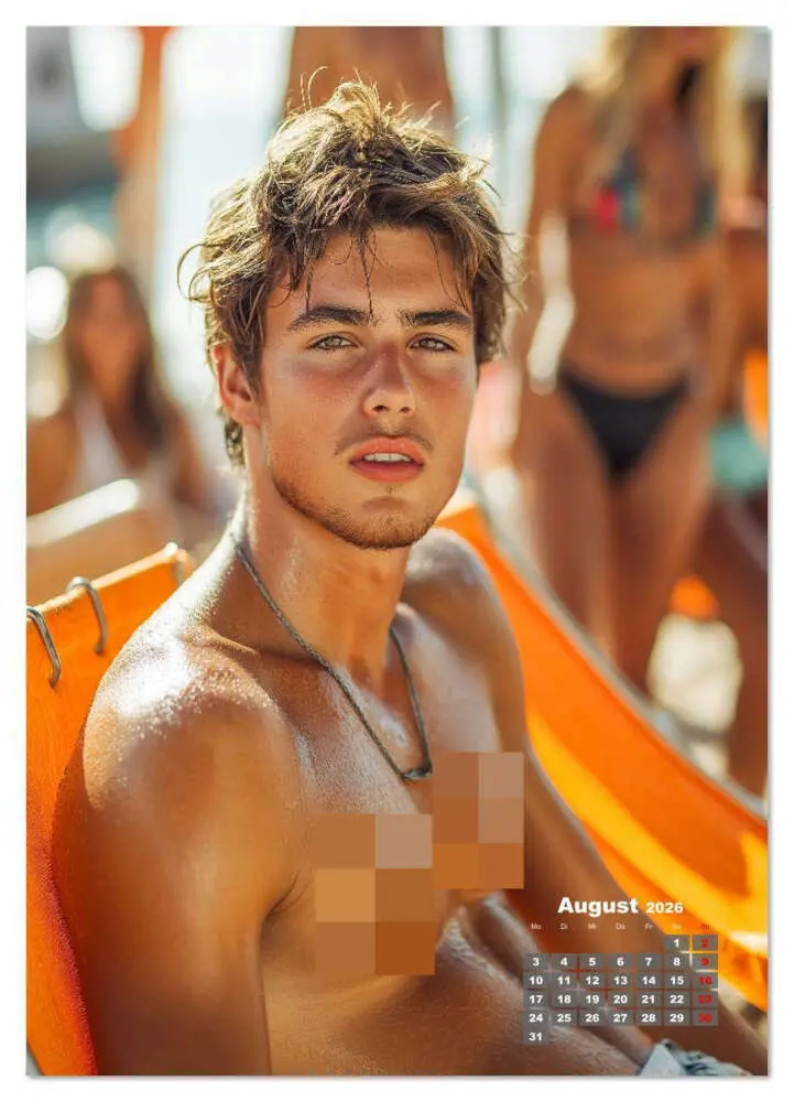 Bild: 9783516628883 | SEXY MÄNNER - Nackte Haut am Strand (Wandkalender 2026 DIN A3...