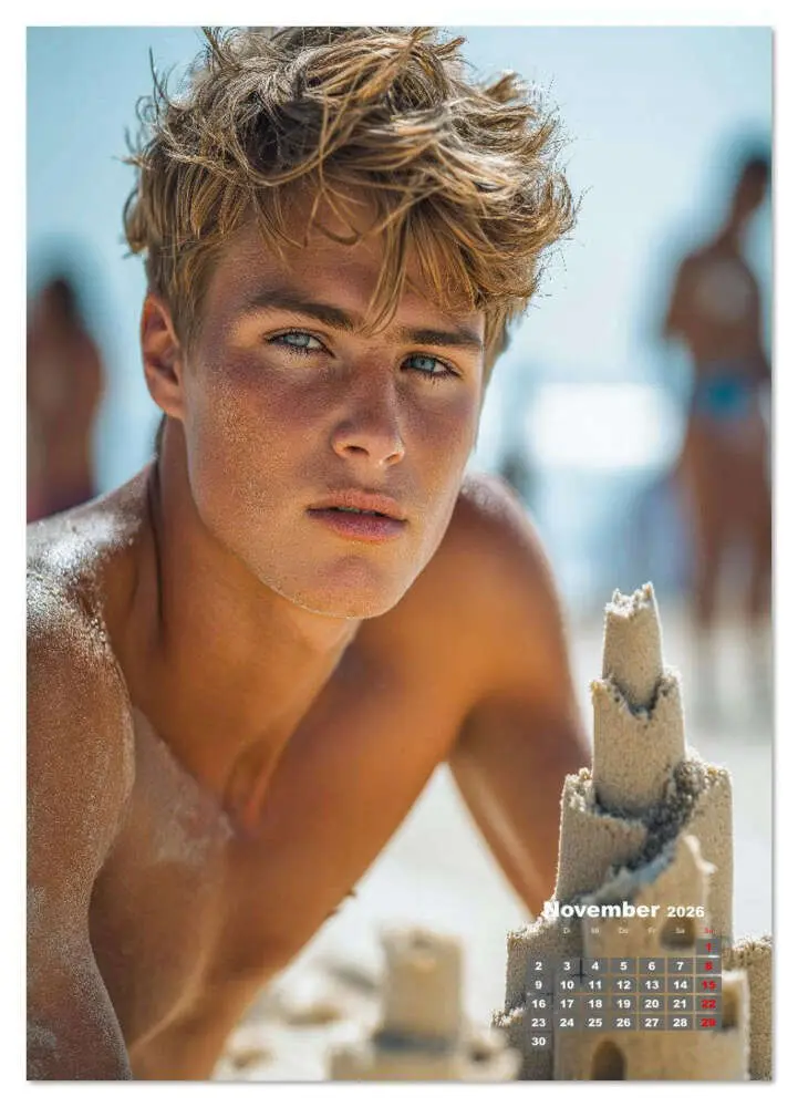 Bild: 9783516628883 | SEXY MÄNNER - Nackte Haut am Strand (Wandkalender 2026 DIN A3...
