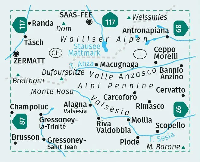 Bild: 9783991218883 | KOMPASS Wanderkarte 88 Monte Rosa, Valle Anzasca, Valsesia 1:50.000