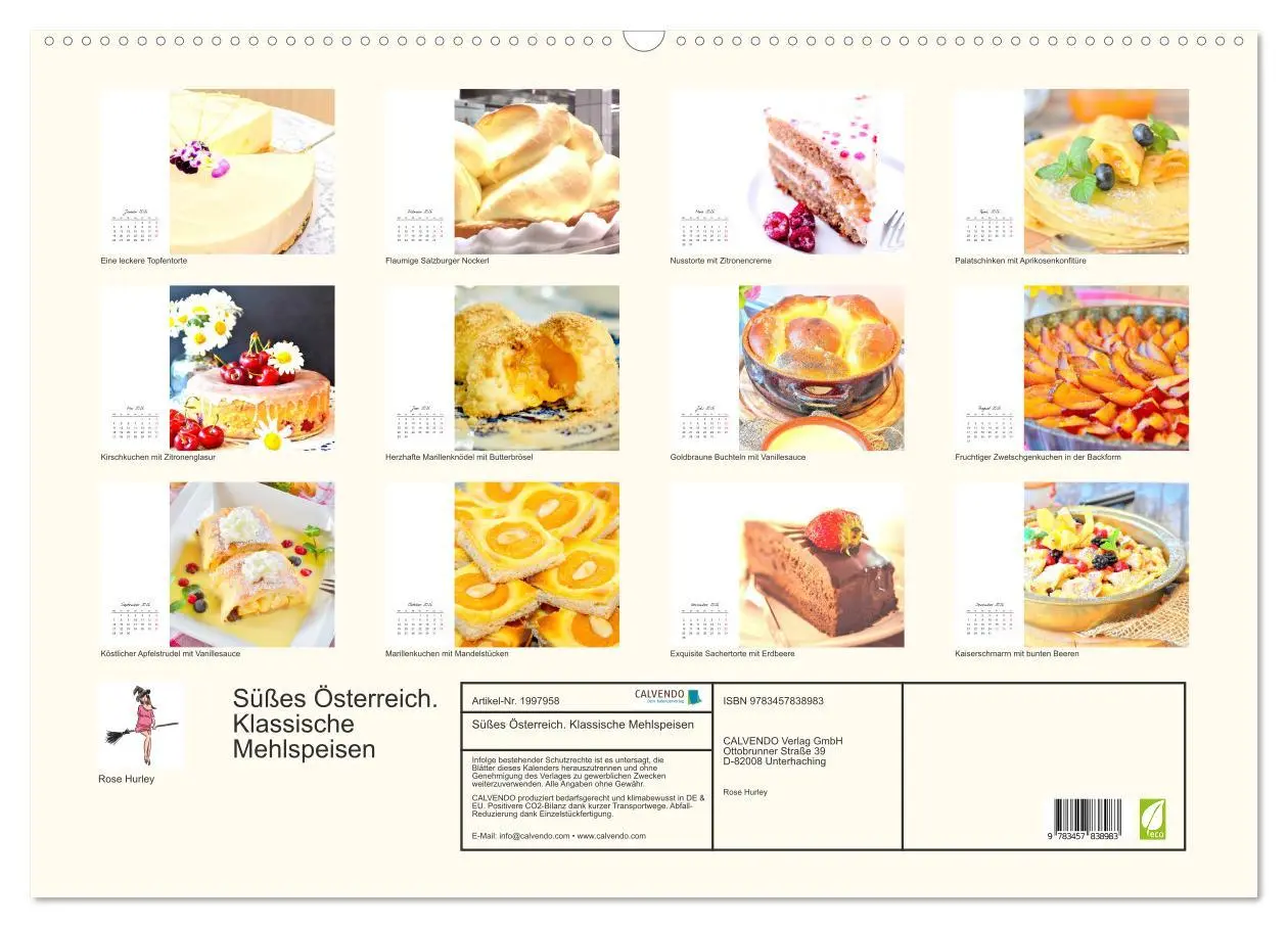 Bild: 9783457838983 | Süßes Österreich. Klassische Mehlspeisen (Wandkalender 2026 DIN A2...