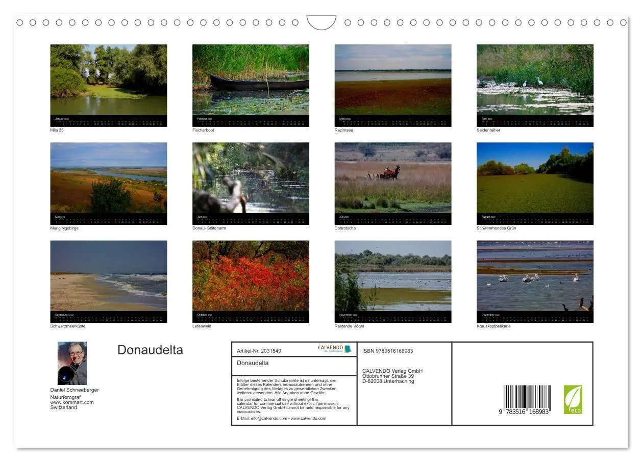 Bild: 9783516168983 | Donaudelta (Wandkalender 2026 DIN A3 quer), CALVENDO Monatskalender