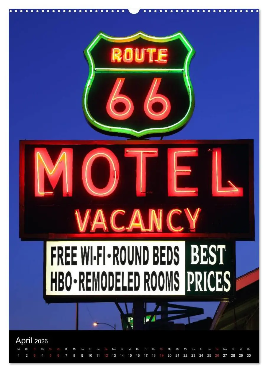 Bild: 9783516478983 | Route 66 (hochwertiger Premium Wandkalender 2026 DIN A2 hoch),...