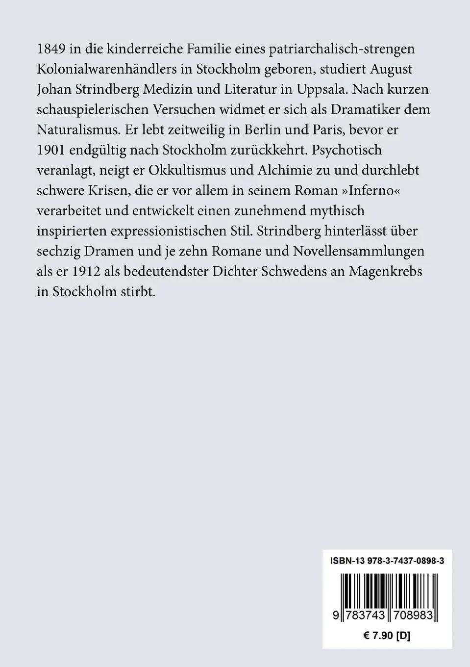 Rückseite: 9783743708983 | Am offenen Meer | August Strindberg | Taschenbuch | 188 S. | Deutsch