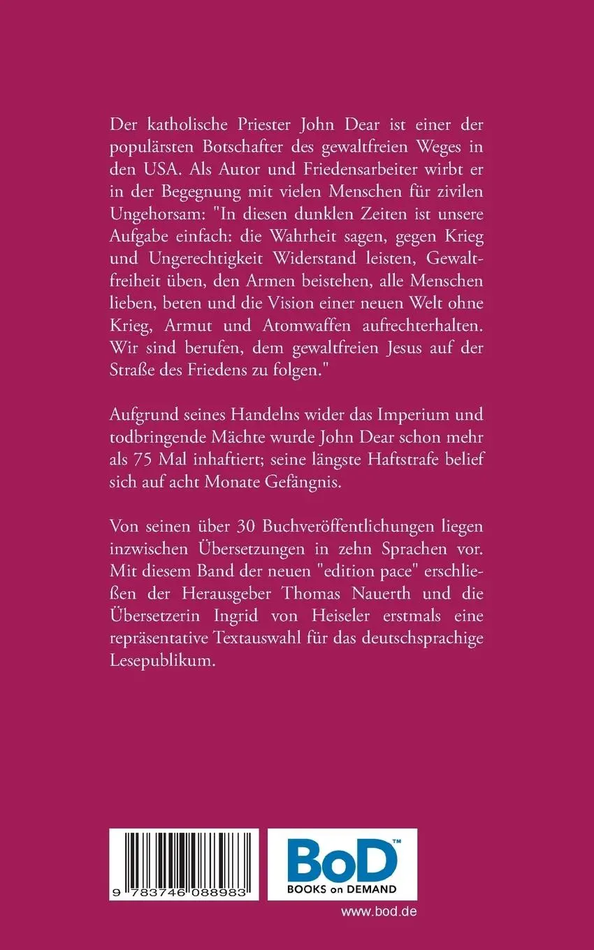 Rückseite: 9783746088983 | Ein Mensch des Friedens und der Gewaltfreiheit werden | John Dear
